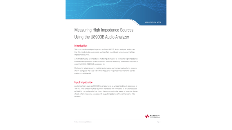 Measuring High Impedance Sources Using Audio Analyzers